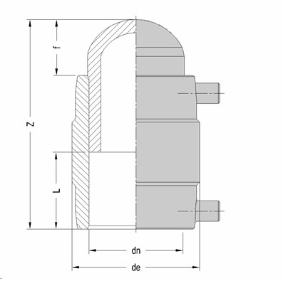 Заглушка электросварная SDR 7,4 - PN 25, чертеж